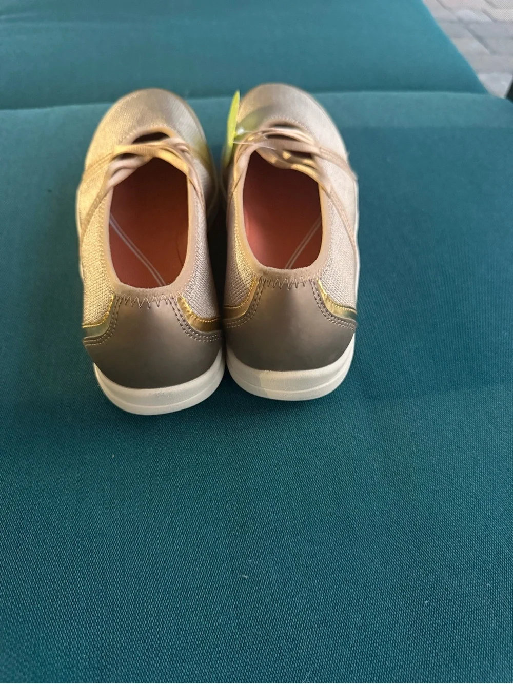 Easy Spirit e360 Metallic Champagne Slip-On Ballet Flats bring you size 9.5